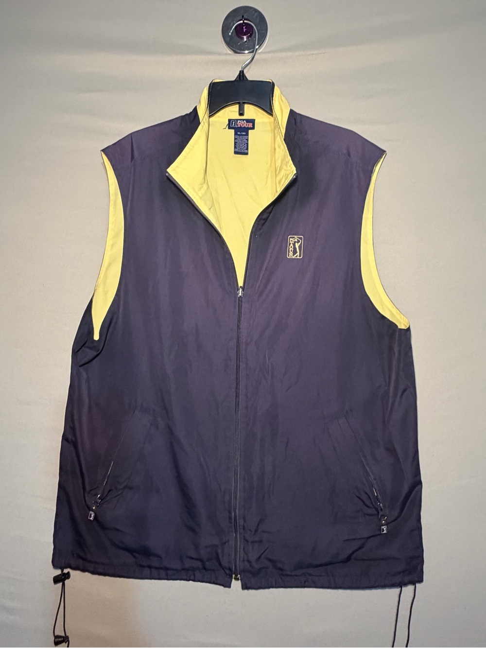 PGA Tour Navy and Yellow Reversible Men's Vest